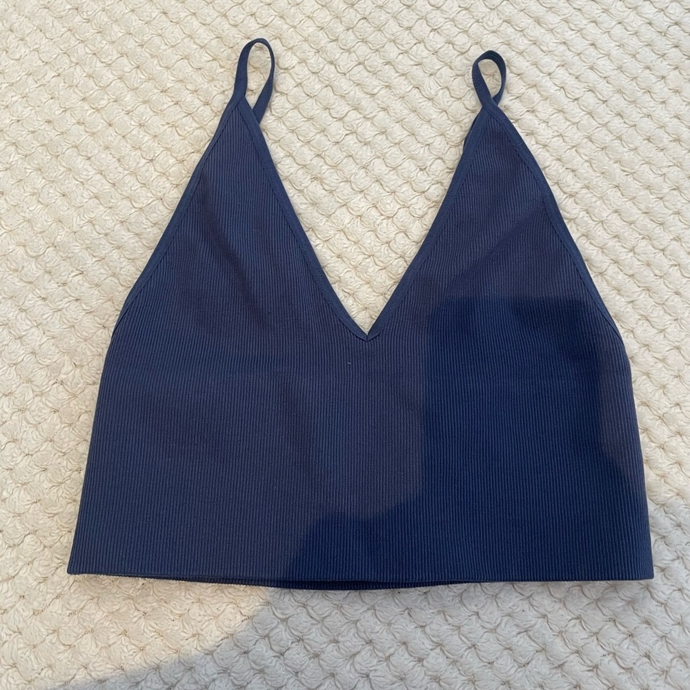 By Together Ribbed Bralette in Navy Blue